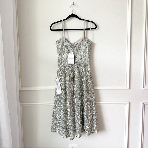 NWT Dress The Population Carlita Sequin Midi Dress in Dove sz XS - Picture 4 of 7